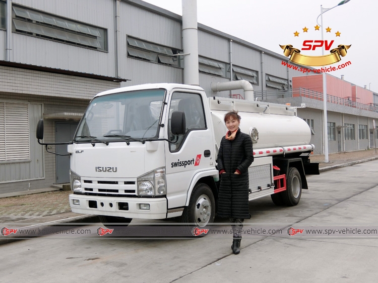 Irene in front of Stainless Steel Fuel Tanker (4,000 Liters) 